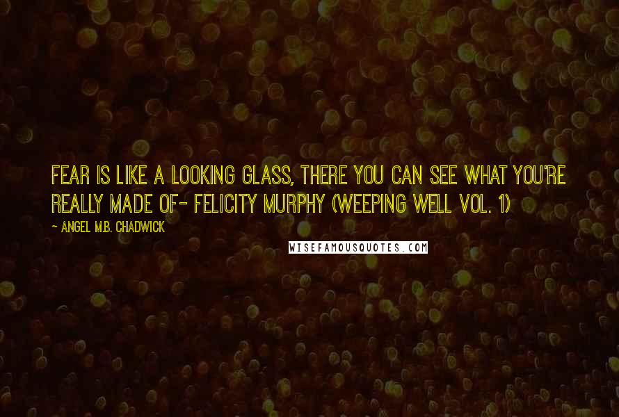 Angel M.B. Chadwick Quotes: Fear is like a looking glass, there you can see what you're really made of- Felicity Murphy (Weeping Well Vol. 1)