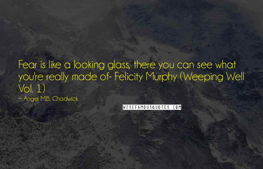 Angel M.B. Chadwick Quotes: Fear is like a looking glass, there you can see what you're really made of- Felicity Murphy (Weeping Well Vol. 1)