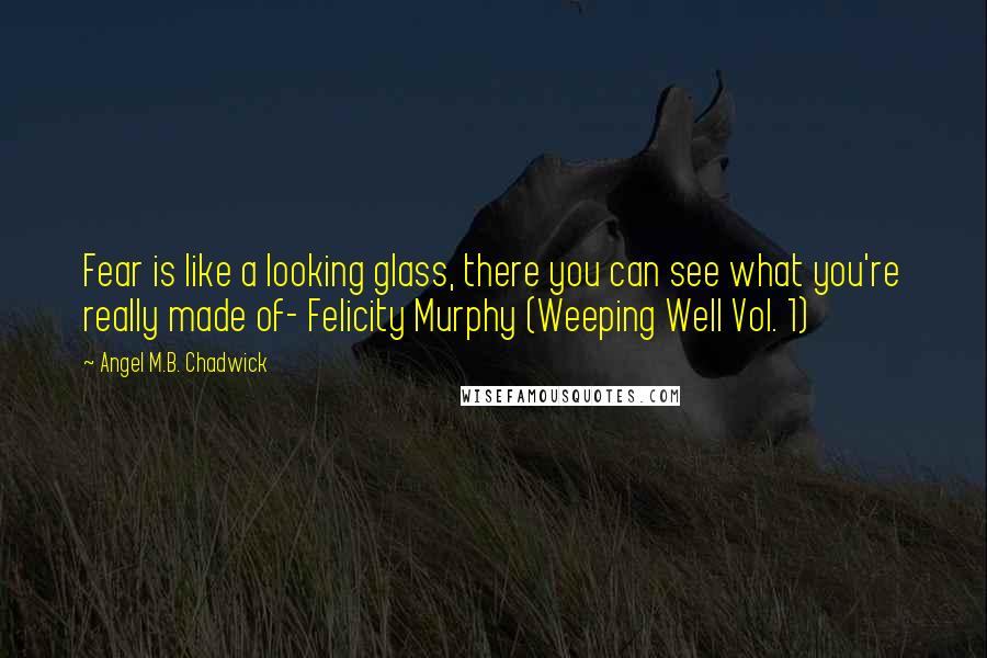 Angel M.B. Chadwick Quotes: Fear is like a looking glass, there you can see what you're really made of- Felicity Murphy (Weeping Well Vol. 1)