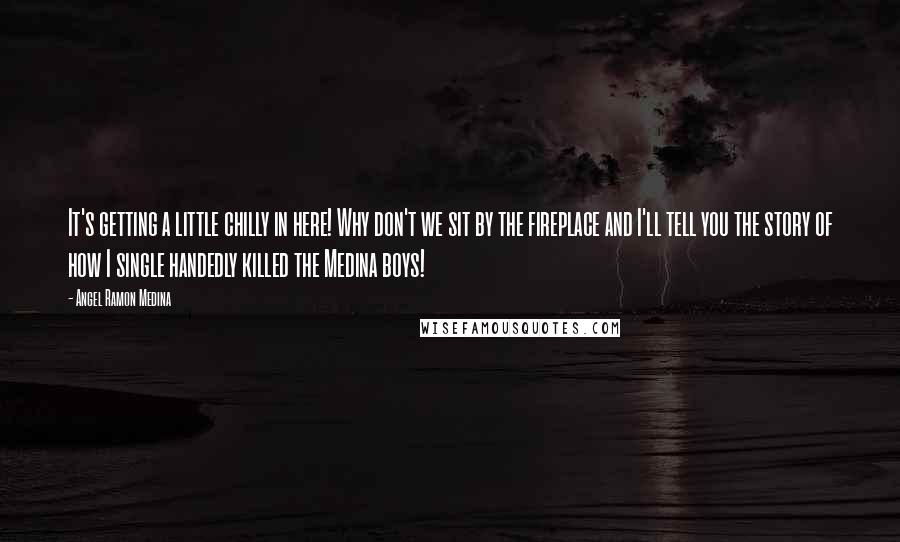 Angel Ramon Medina Quotes: It's getting a little chilly in here! Why don't we sit by the fireplace and I'll tell you the story of how I single handedly killed the Medina boys!