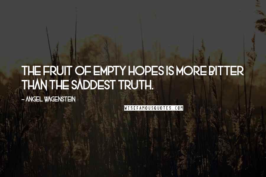 Angel Wagenstein Quotes: The fruit of empty hopes is more bitter than the saddest truth.