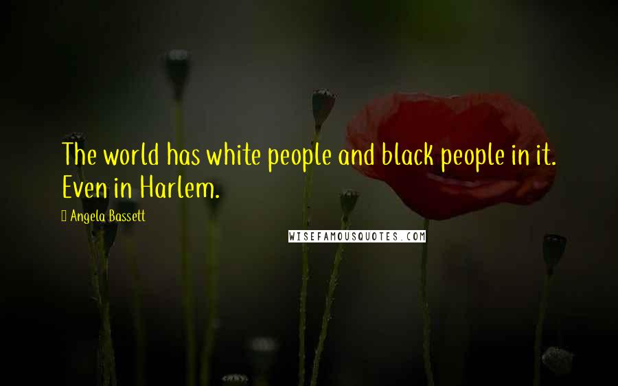 Angela Bassett Quotes: The world has white people and black people in it. Even in Harlem.
