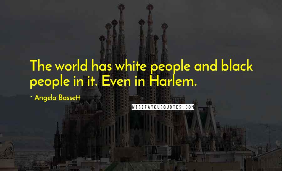 Angela Bassett Quotes: The world has white people and black people in it. Even in Harlem.
