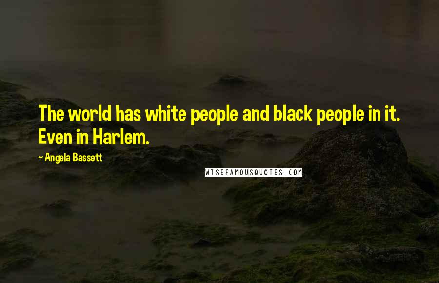 Angela Bassett Quotes: The world has white people and black people in it. Even in Harlem.