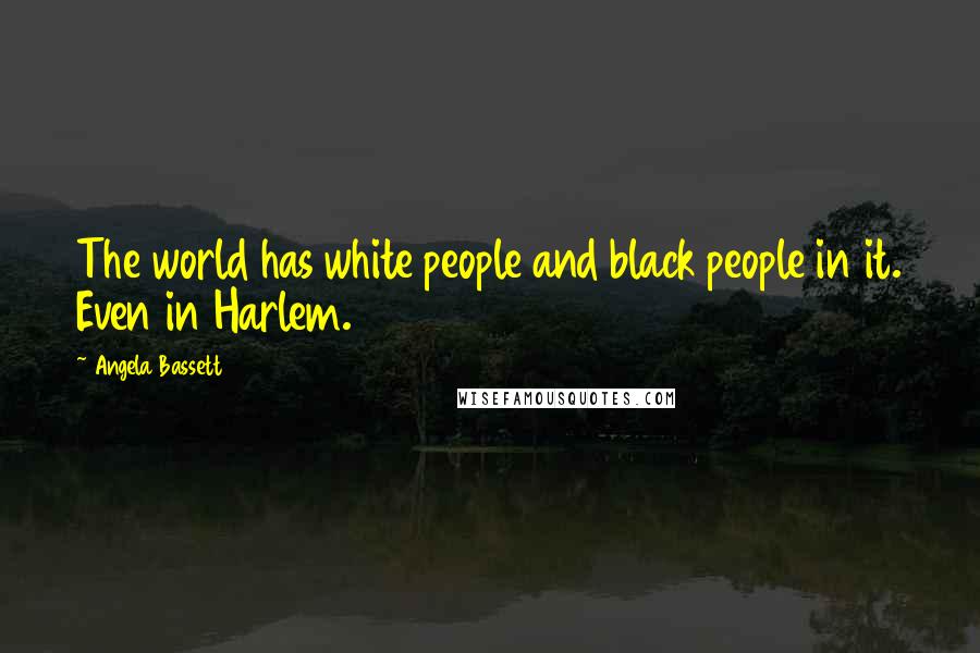 Angela Bassett Quotes: The world has white people and black people in it. Even in Harlem.