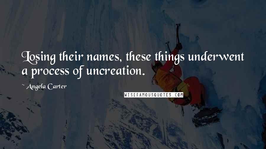 Angela Carter Quotes: Losing their names, these things underwent a process of uncreation.