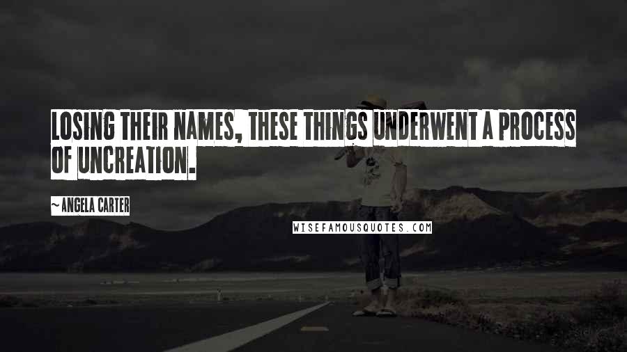 Angela Carter Quotes: Losing their names, these things underwent a process of uncreation.