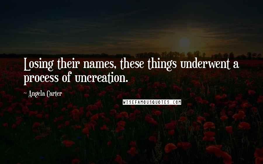 Angela Carter Quotes: Losing their names, these things underwent a process of uncreation.