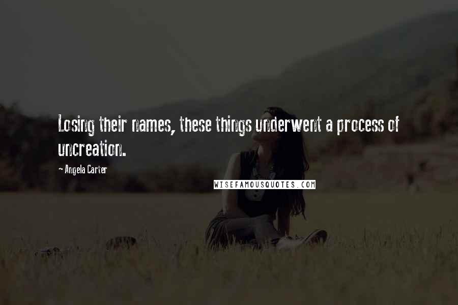 Angela Carter Quotes: Losing their names, these things underwent a process of uncreation.