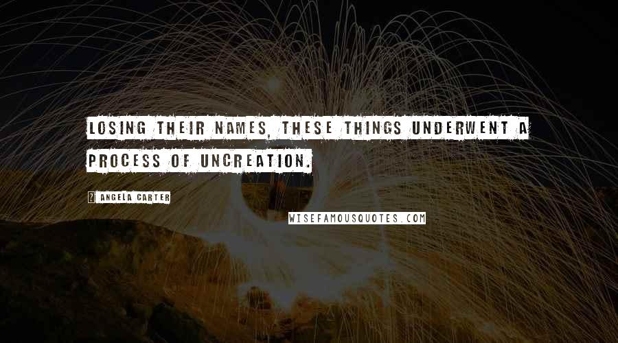 Angela Carter Quotes: Losing their names, these things underwent a process of uncreation.