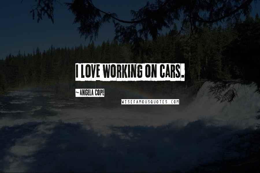 Angela Cope Quotes: I love working on cars.