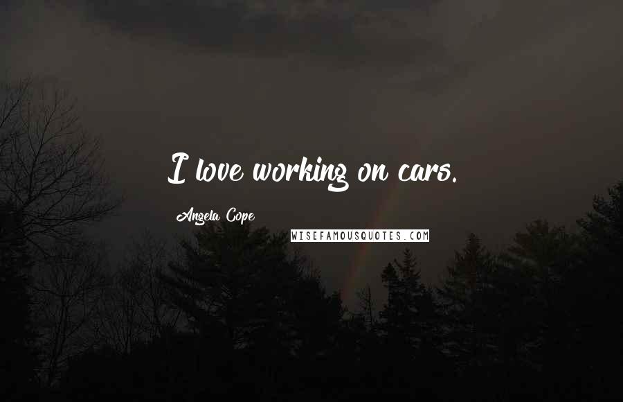 Angela Cope Quotes: I love working on cars.