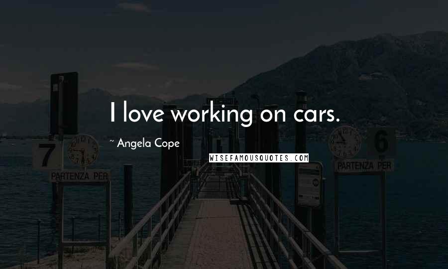 Angela Cope Quotes: I love working on cars.