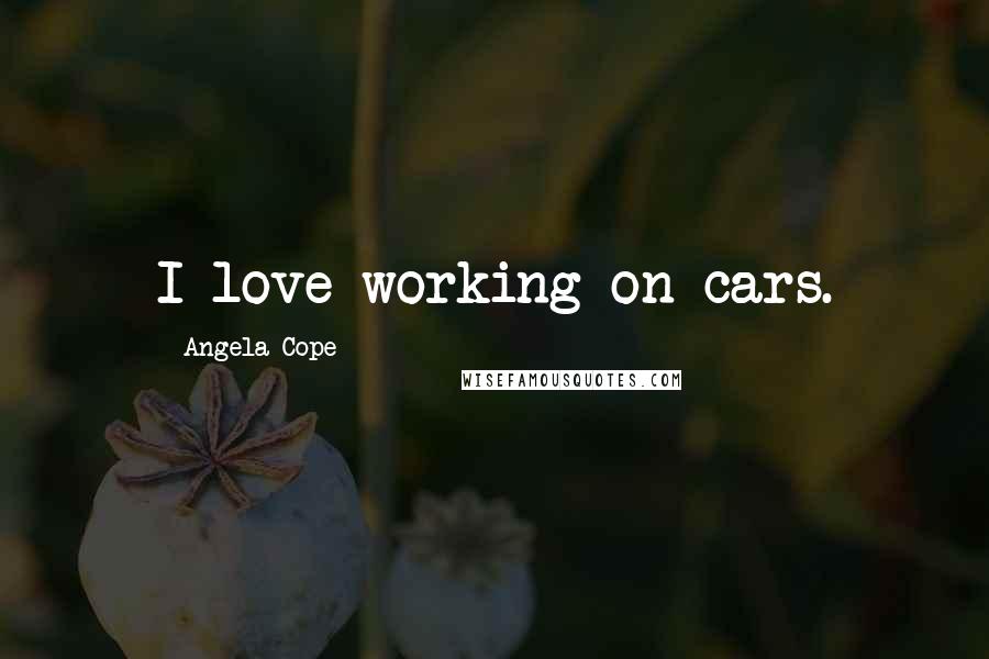 Angela Cope Quotes: I love working on cars.