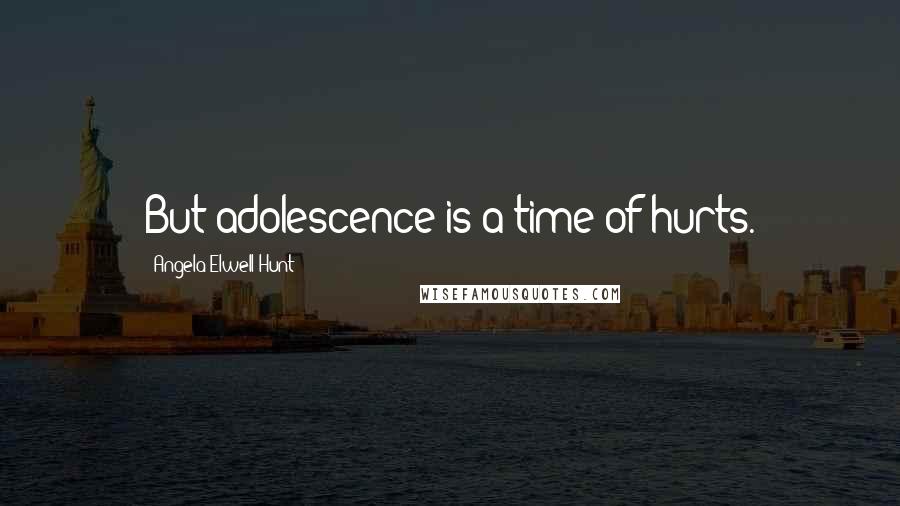 Angela Elwell Hunt Quotes: But adolescence is a time of hurts.