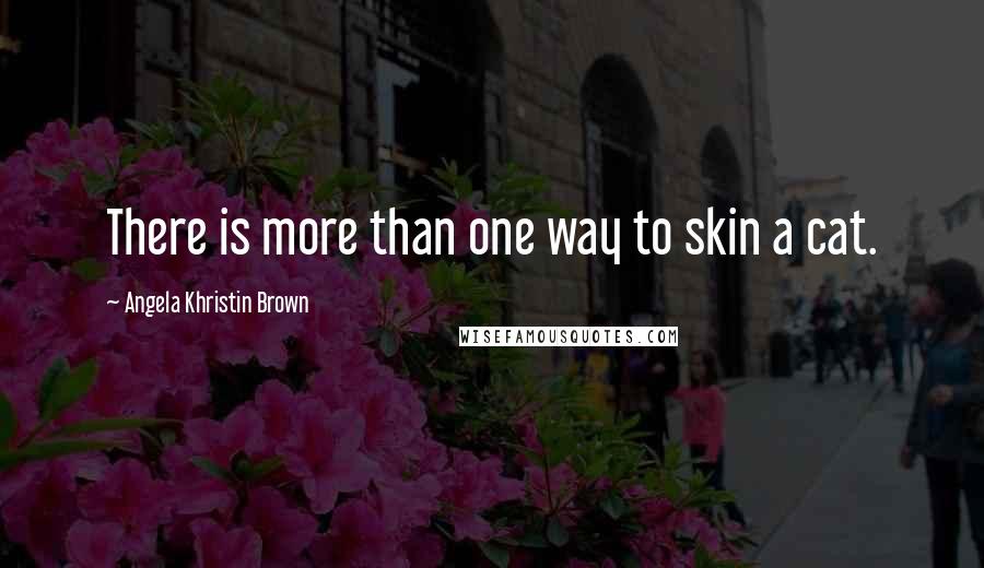Angela Khristin Brown Quotes: There is more than one way to skin a cat.