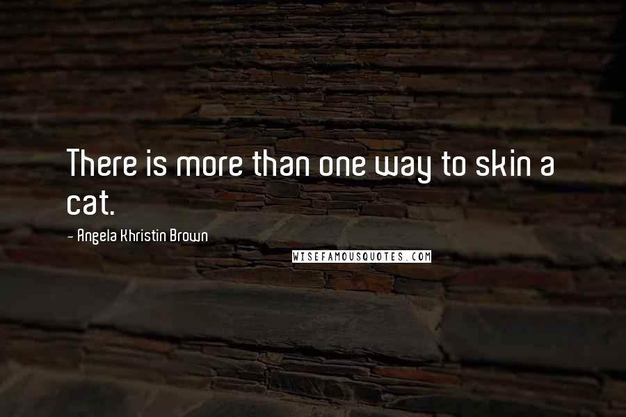 Angela Khristin Brown Quotes: There is more than one way to skin a cat.