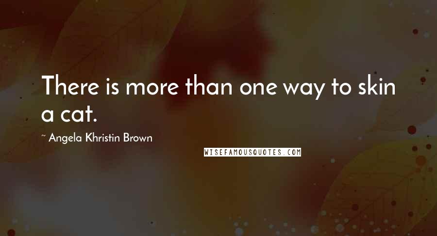 Angela Khristin Brown Quotes: There is more than one way to skin a cat.