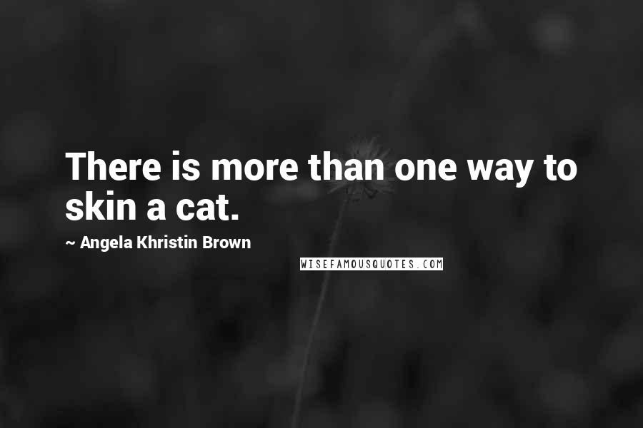 Angela Khristin Brown Quotes: There is more than one way to skin a cat.