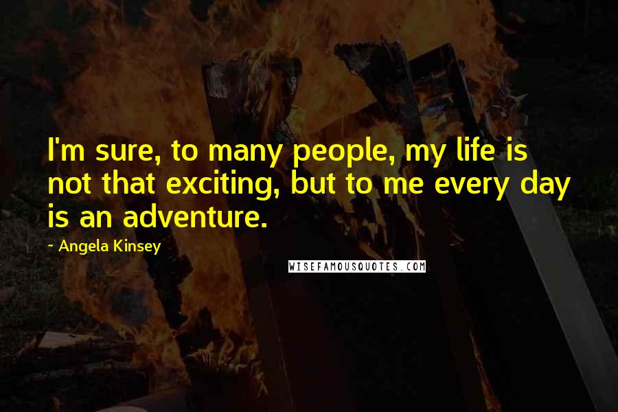 Angela Kinsey Quotes: I'm sure, to many people, my life is not that exciting, but to me every day is an adventure.