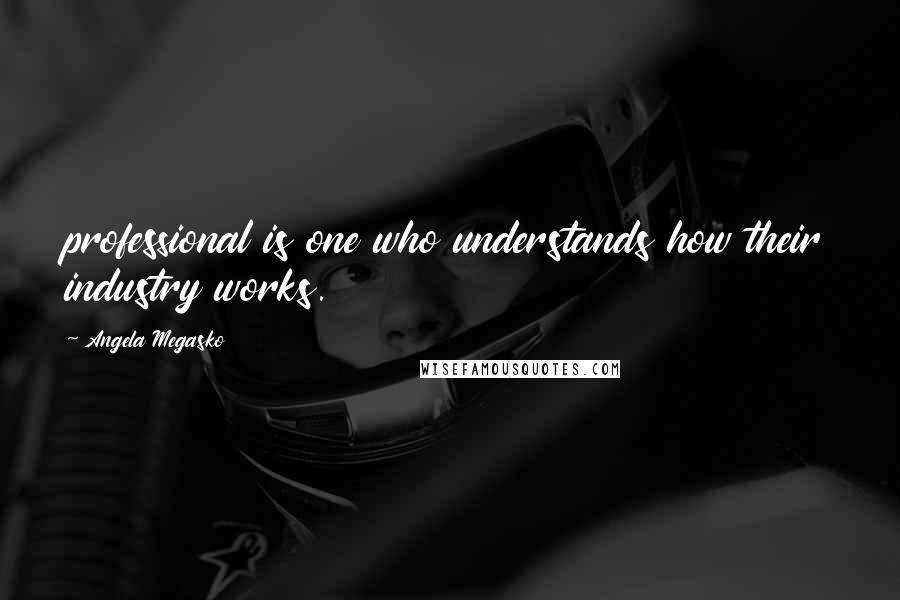 Angela Megasko Quotes: professional is one who understands how their industry works.