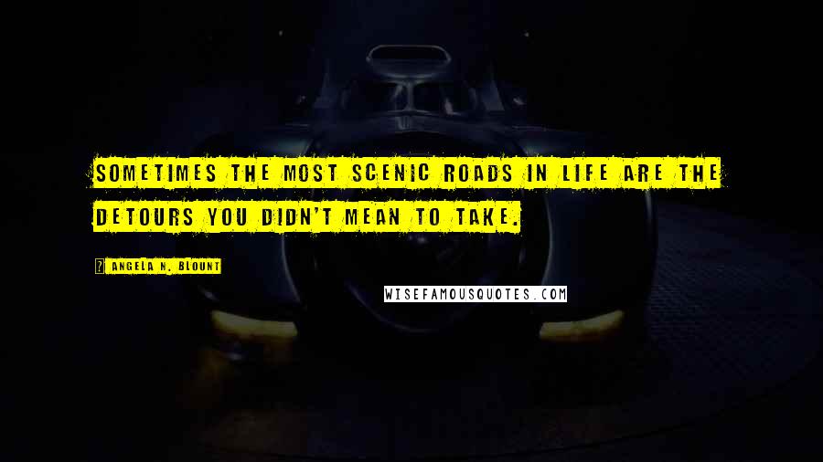 Angela N. Blount Quotes: Sometimes the most scenic roads in life are the detours you didn't mean to take.