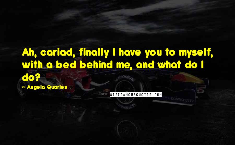 Angela Quarles Quotes: Ah, cariad, finally I have you to myself, with a bed behind me, and what do I do?