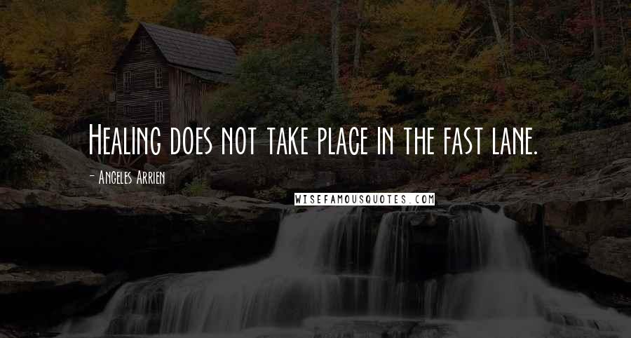 Angeles Arrien Quotes: Healing does not take place in the fast lane.