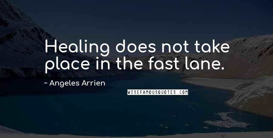 Angeles Arrien Quotes: Healing does not take place in the fast lane.