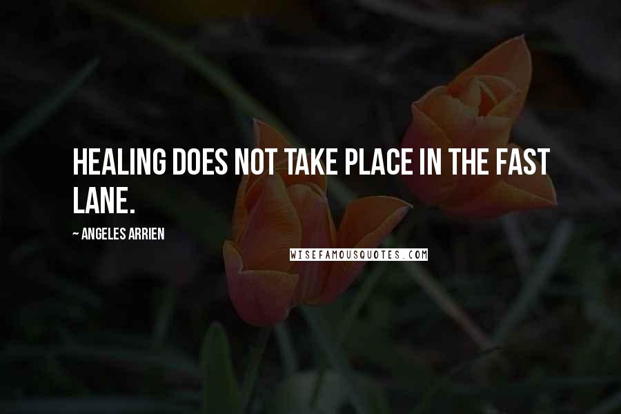 Angeles Arrien Quotes: Healing does not take place in the fast lane.