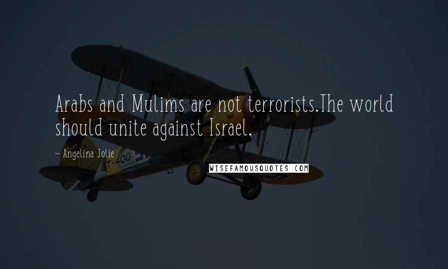 Angelina Jolie Quotes: Arabs and Mulims are not terrorists.The world should unite against Israel.