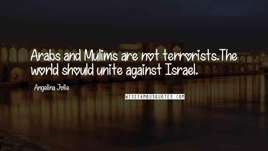 Angelina Jolie Quotes: Arabs and Mulims are not terrorists.The world should unite against Israel.