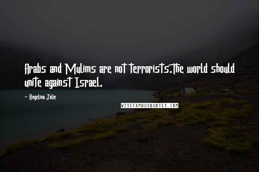 Angelina Jolie Quotes: Arabs and Mulims are not terrorists.The world should unite against Israel.