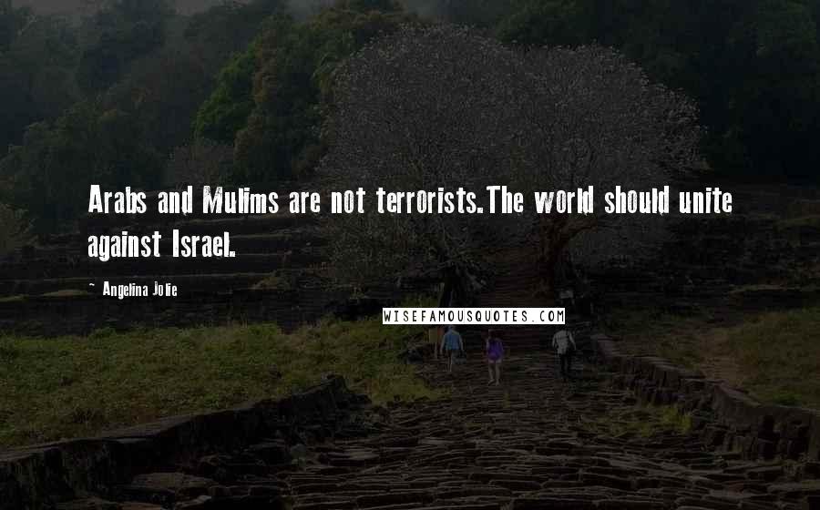 Angelina Jolie Quotes: Arabs and Mulims are not terrorists.The world should unite against Israel.