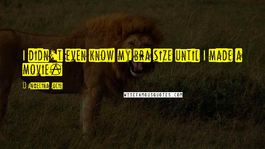 Angelina Jolie Quotes: I didn't even know my bra size until I made a movie.