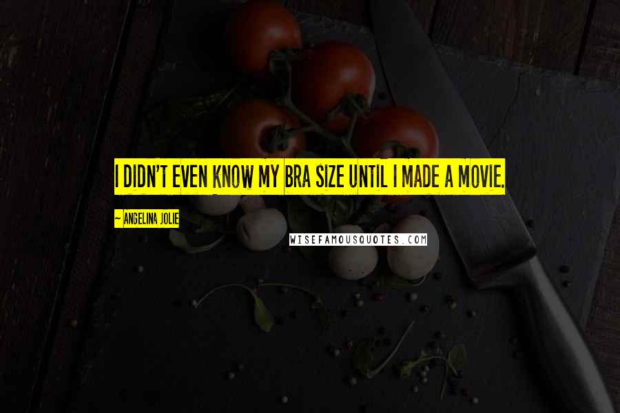 Angelina Jolie Quotes: I didn't even know my bra size until I made a movie.