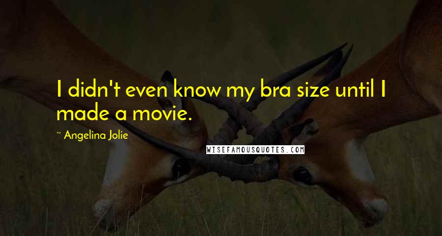 Angelina Jolie Quotes: I didn't even know my bra size until I made a movie.