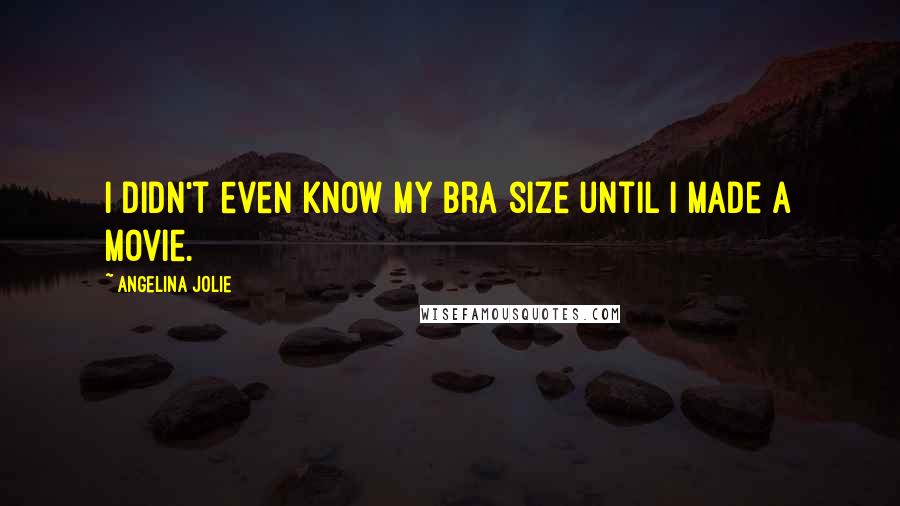 Angelina Jolie Quotes: I didn't even know my bra size until I made a movie.