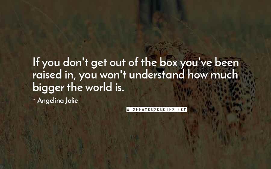 Angelina Jolie Quotes: If you don't get out of the box you've been raised in, you won't understand how much bigger the world is.