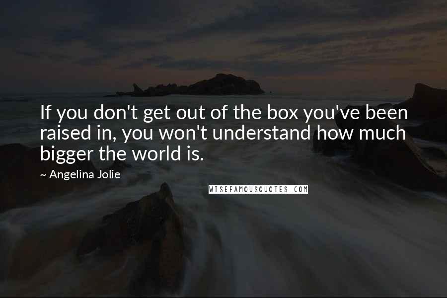 Angelina Jolie Quotes: If you don't get out of the box you've been raised in, you won't understand how much bigger the world is.