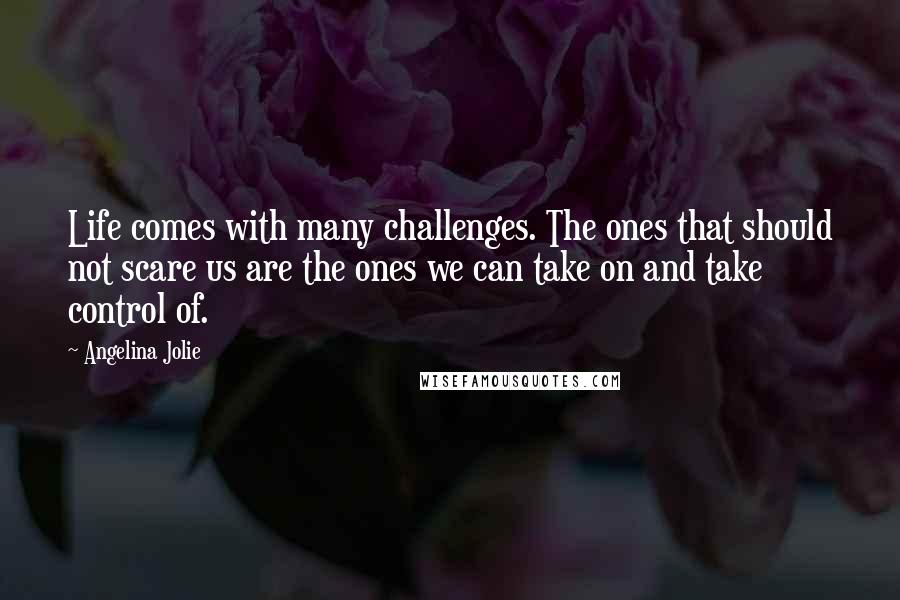 Angelina Jolie Quotes: Life comes with many challenges. The ones that should not scare us are the ones we can take on and take control of.