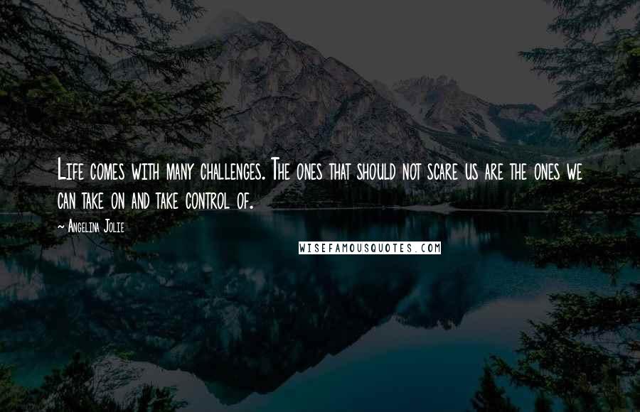 Angelina Jolie Quotes: Life comes with many challenges. The ones that should not scare us are the ones we can take on and take control of.