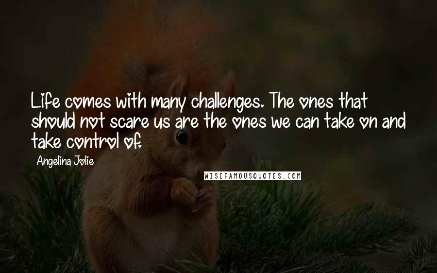 Angelina Jolie Quotes: Life comes with many challenges. The ones that should not scare us are the ones we can take on and take control of.
