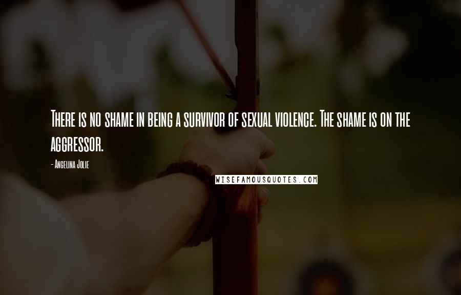 Angelina Jolie Quotes: There is no shame in being a survivor of sexual violence. The shame is on the aggressor.