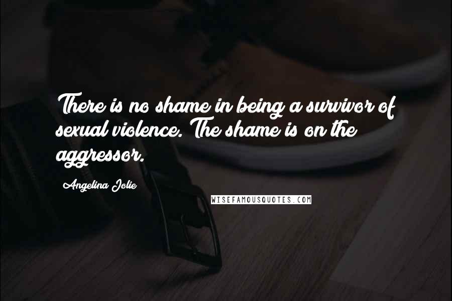Angelina Jolie Quotes: There is no shame in being a survivor of sexual violence. The shame is on the aggressor.