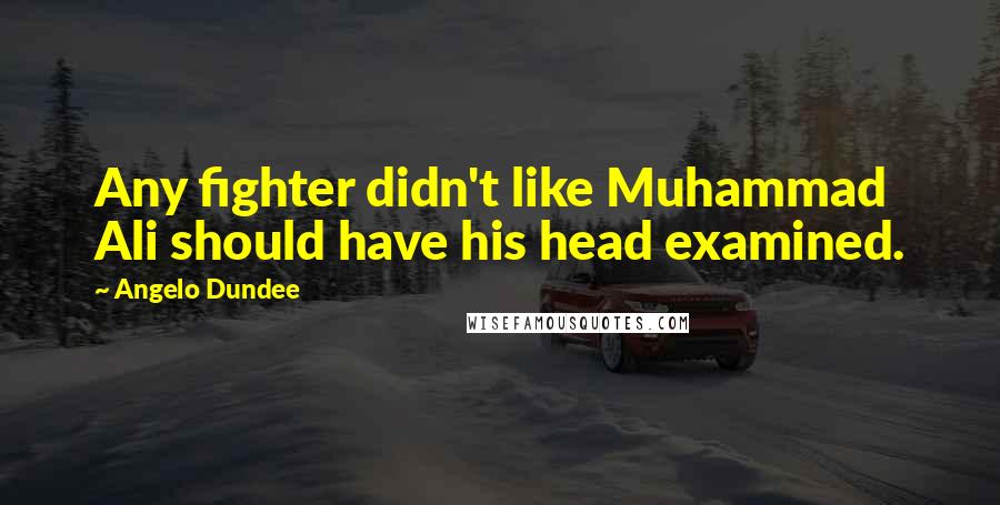 Angelo Dundee Quotes: Any fighter didn't like Muhammad Ali should have his head examined.