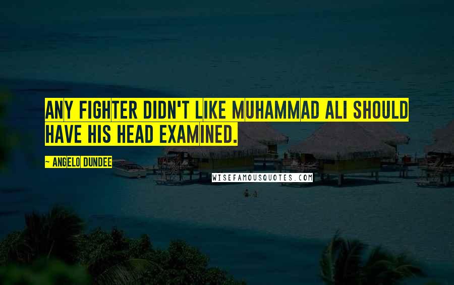 Angelo Dundee Quotes: Any fighter didn't like Muhammad Ali should have his head examined.
