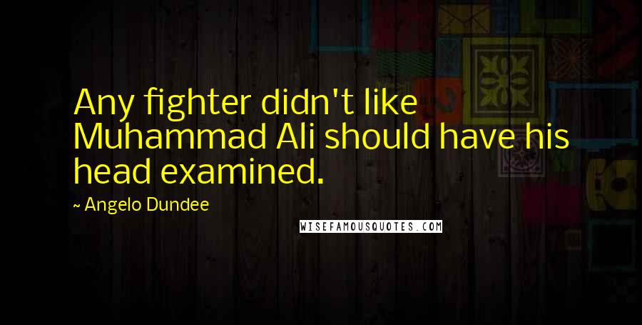 Angelo Dundee Quotes: Any fighter didn't like Muhammad Ali should have his head examined.