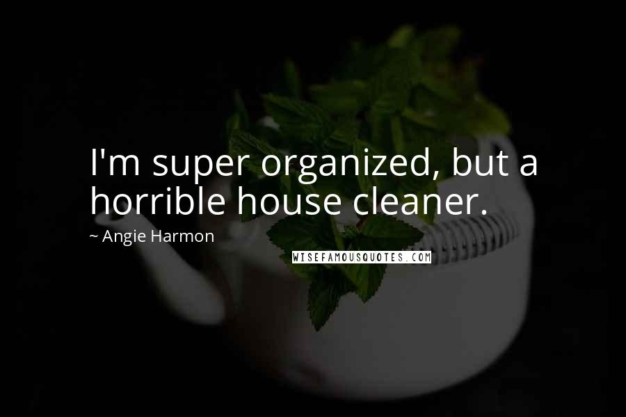 Angie Harmon Quotes: I'm super organized, but a horrible house cleaner.