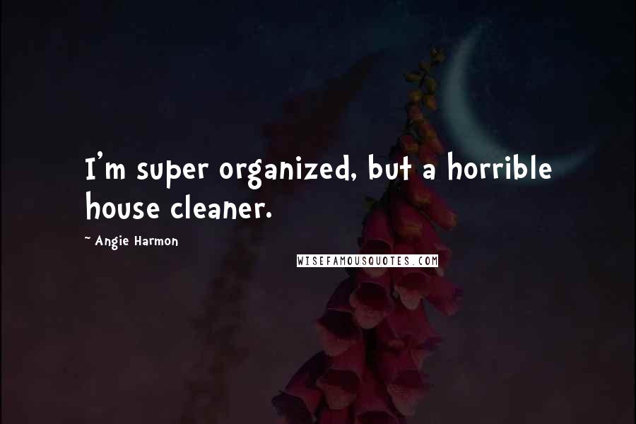 Angie Harmon Quotes: I'm super organized, but a horrible house cleaner.